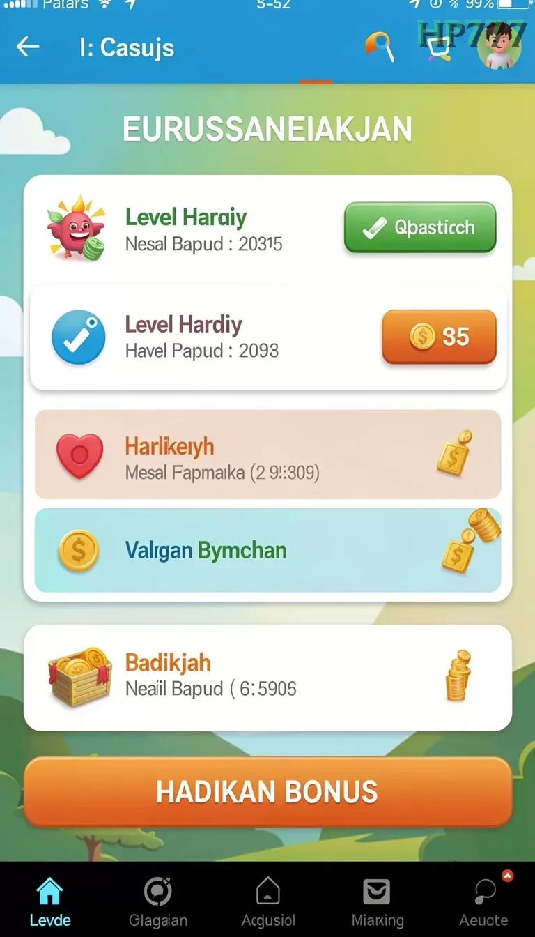 Cuplikan layar GG999 — aktivitas