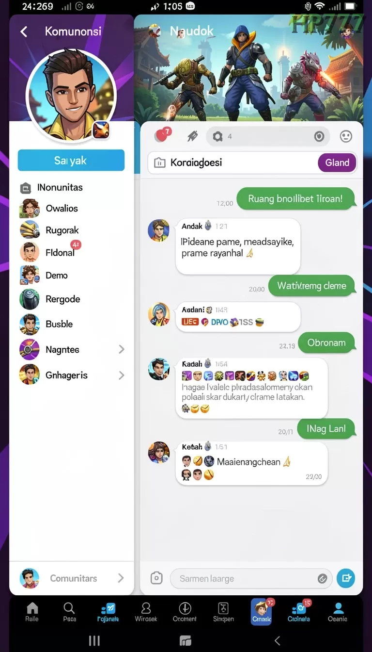 Cuplikan layar GG999 — menu navigasi